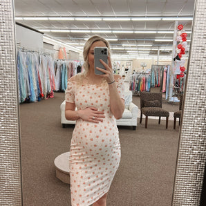 Floral & Coral Maternity Dress
