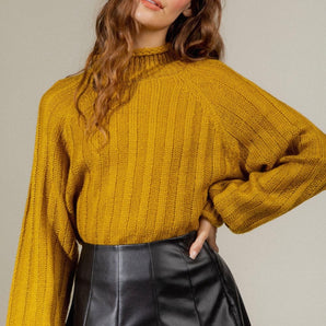 Cozy Ribbed High Neck Sweater