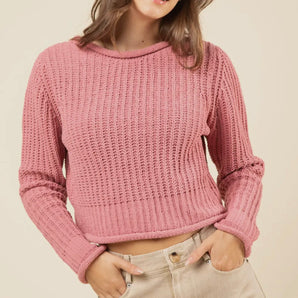 Rose Crop Tie Sweater