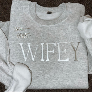 ‘WIFEY’ Grey & Silver Crewneck