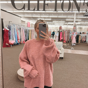 Pink Fuzzy Knit Sweater