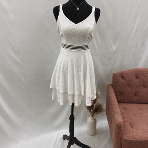White Ruffle Illusion Dress