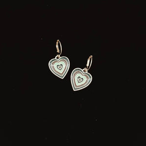 Multi Stripe Heart Earrings