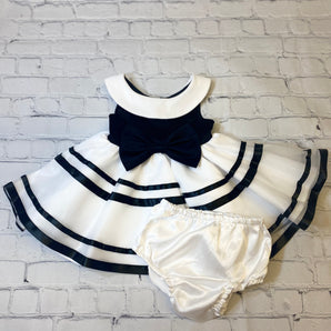 Infant Black & White Stripe Dress