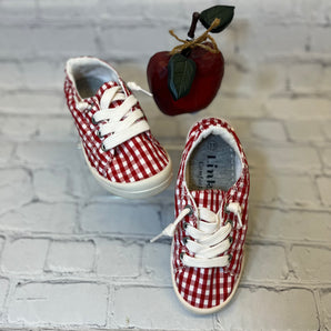Youth Red & White Gingham Shoe