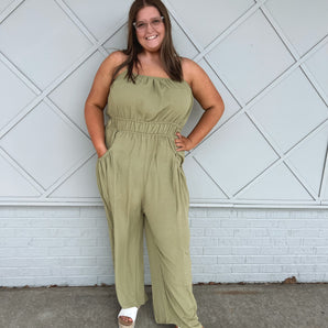 Plus Sage Jumpsuit